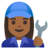 woman mechanic, medium-dark skin tone